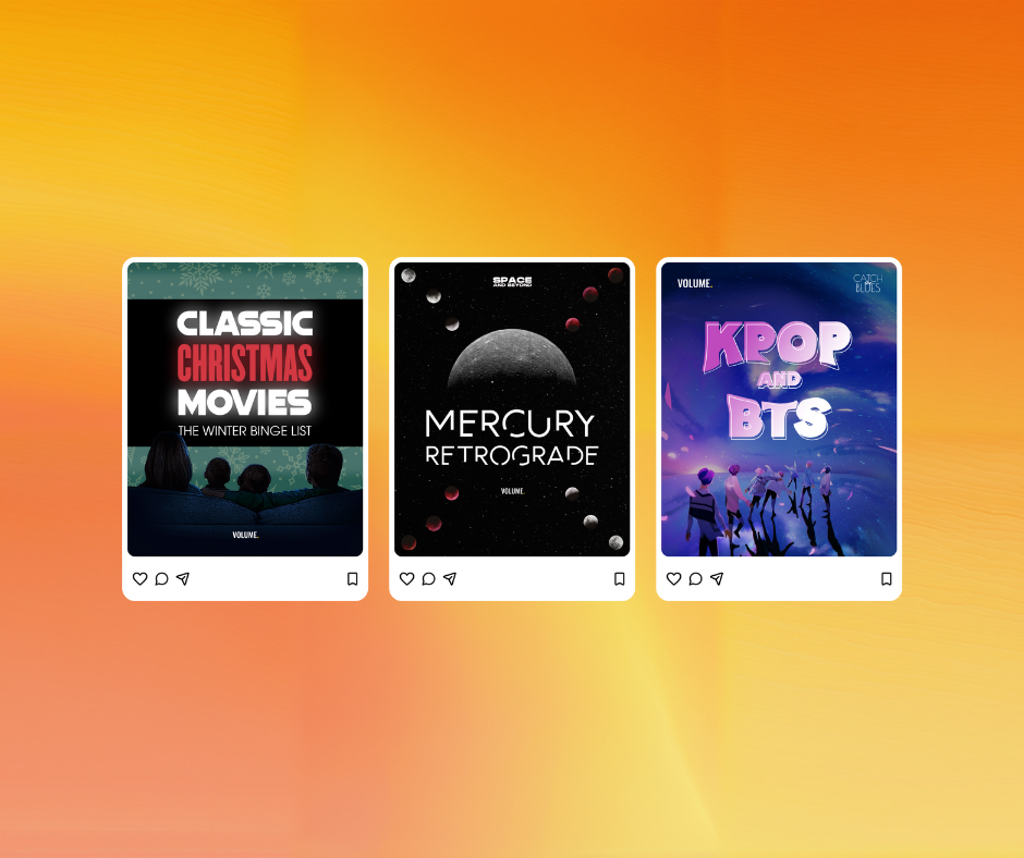 Volume Stacks and social carousel artwork